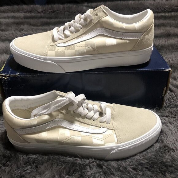 VANS Shoes - Vans Old Skool Satin Checkerboard Turtl Men's Skate Shoes Sneakers, Size 9W/7.5M
